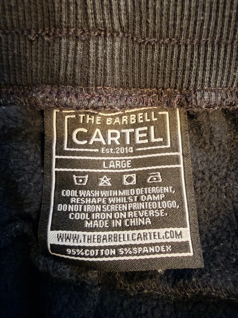 The Barbell Cartel Men’s Size Large Sweatpants Black Front Logo‎ Elastic Cuffs